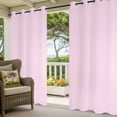 thumbnail image 2 of Outdoor Curtains for Patio Waterproof Solid Color Indoor/Outdoor Curtain Tiebacks Pink Privacy Curtain Sun Blocking Grommet Drapes for Pergolas Gazebo Porch Balcony 2 Panel 54x108 Inch, 2 of 9