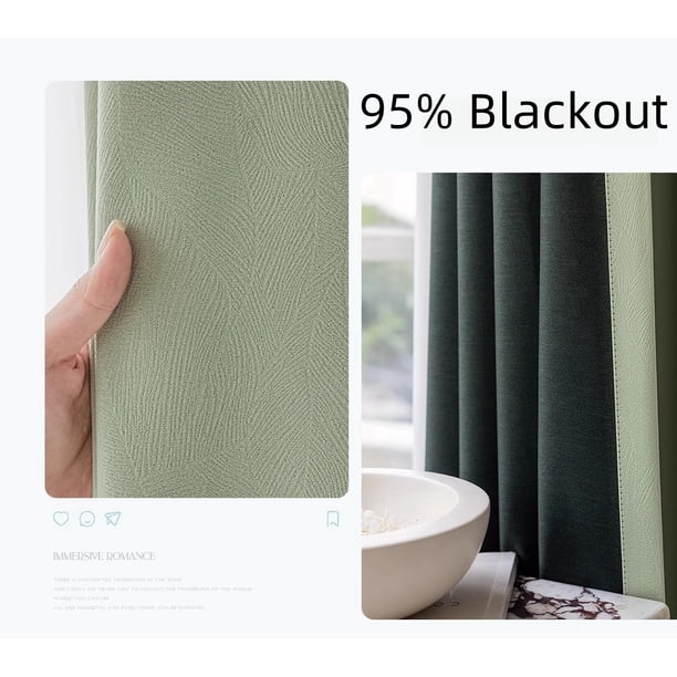 Cortinas para ventana de sala de estar de 310cm de altura, cortinas opacas para dormitorio, cortina oscura, tratamiento de ventana con aislamiento térmico, 90-95%