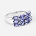 thumbnail image 3 of Mooneye 5x3mm Oval Tanzanite 925 Sterling Silver Cluster Mother's Day Gift Ring, 3 of 3