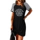 thumbnail image 2 of ABPHQTO Vestido tipo camiseta fruncido con gráfico divertido de Pizzatarian negro para mujer, 2 of 5