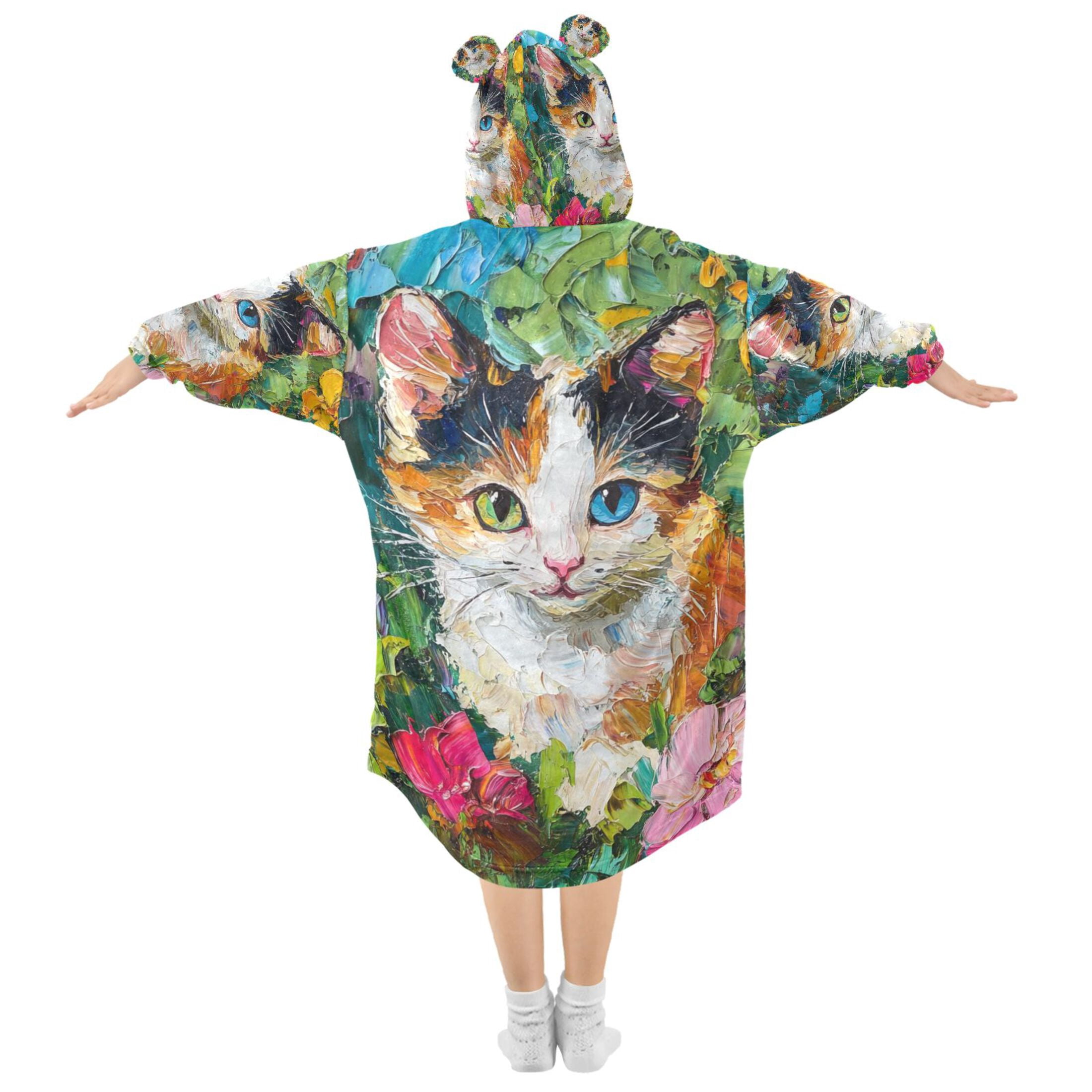 YAZAOO Kids Wearable Blanket Hoodie Warm and Cozy Eyes Of Enchantment Flannel Sweatshirt