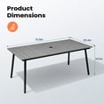 thumbnail image 2 of Crestlive Products 70" Patio Outdoor Dining Table for 6, Sturdy Aluminum Frame Wood-Grain Top with Umbrella Hole, Grey, 2 of 5