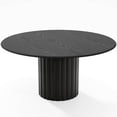 thumbnail image 5 of MAYEERTY 60" Wooden Round Modern Dining Table for Dining Room Kitchen, Black, 5 of 9