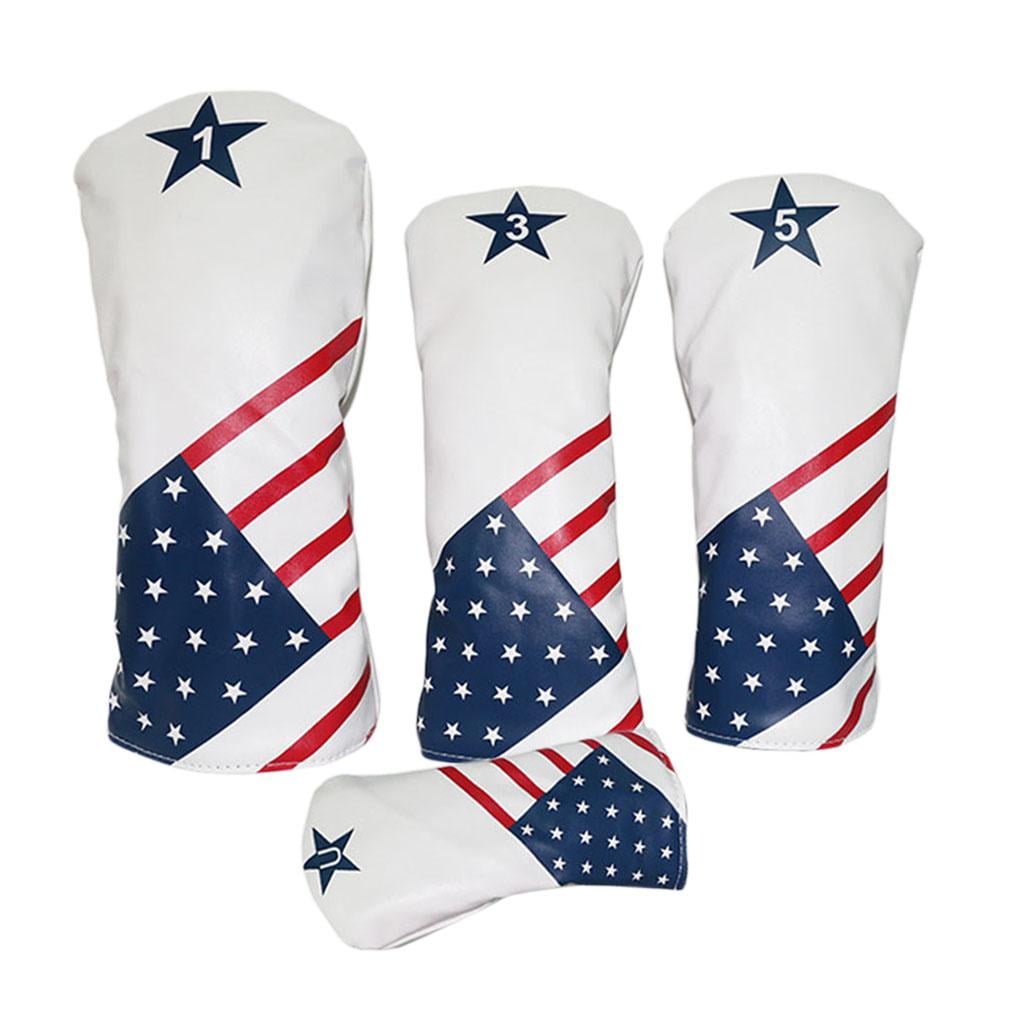 Axioma 4pcs/Set Waterproof Golf Club Head Cover Wood Driver Headcover Stroke Count