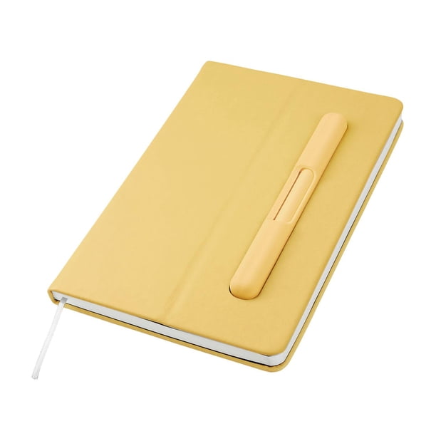 Paquete 40 piezas Libreta Lyrika con pasta plegable para usar como base amarillo 14 x 21 cm