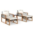 thumbnail image 1 of Gymax 5 PCS PE Rattan  Conversation Set w/Acacia Wood Table Chairs w/Ottomans Outdoor Brown, 1 of 5