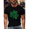 thumbnail image 1 of Men'S Casual Crew Neck T-Shirt with Clover Print, Soft Knit Fabric with Slight Stretch, Regular Fit, 1 of 7