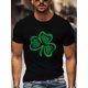 thumbnail image 1 of Men'S Casual Crew Neck T-Shirt with Clover Print, Soft Knit Fabric with Slight Stretch, Regular Fit, 1 of 7