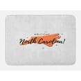 thumbnail image 1 of North Carolina Bath Mat, Welcome Sign for Entering United States of America with Map View, Plush Bathroom Decor Mat with Non Slip Backing, 29.5" X 17.5", Salmon Black White, by Ambesonne, 1 of 2