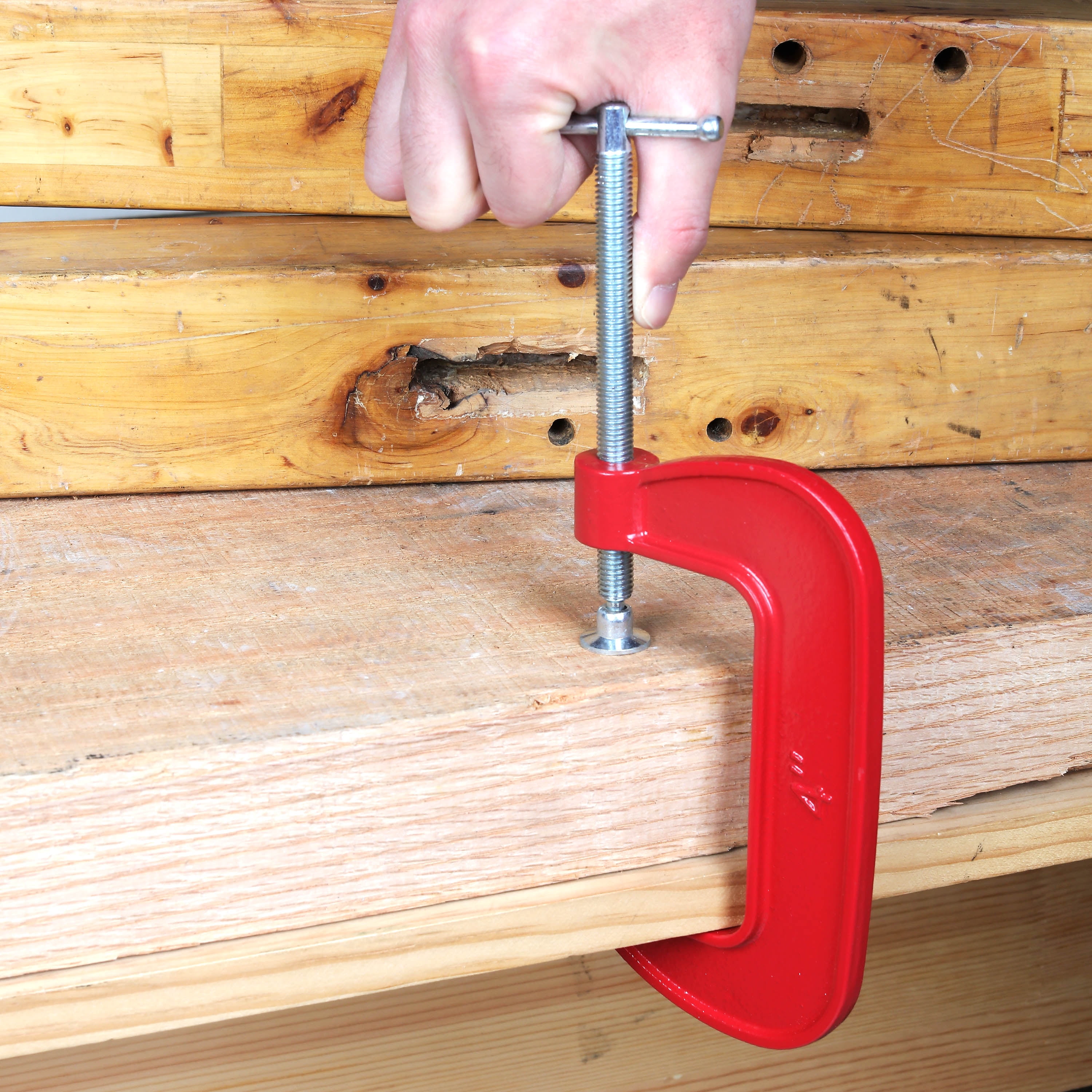Hyper Tough 4-Inch C-Clamp with Steel Threaded Screw and Swivel Jaw Pad