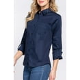 thumbnail image 2 of Women's 3/4 Roll up sleeve side rib panel stretch shirt, 2 of 3
