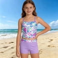 thumbnail image 5 of JAJAHO Girls Swimsuit 3 Pieces Long Sleeve Rash Guard Set Tropical Printed Tankini Bathing Suits Summer Kids Swimwear 3-10Y, 5 of 6