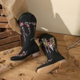 thumbnail image 3 of Dakaela Cowboy Boots for Women Mid Calf Western Cowgirl Booties Square Toe Embroidery Pull on Country Dress Boot, 3 of 7