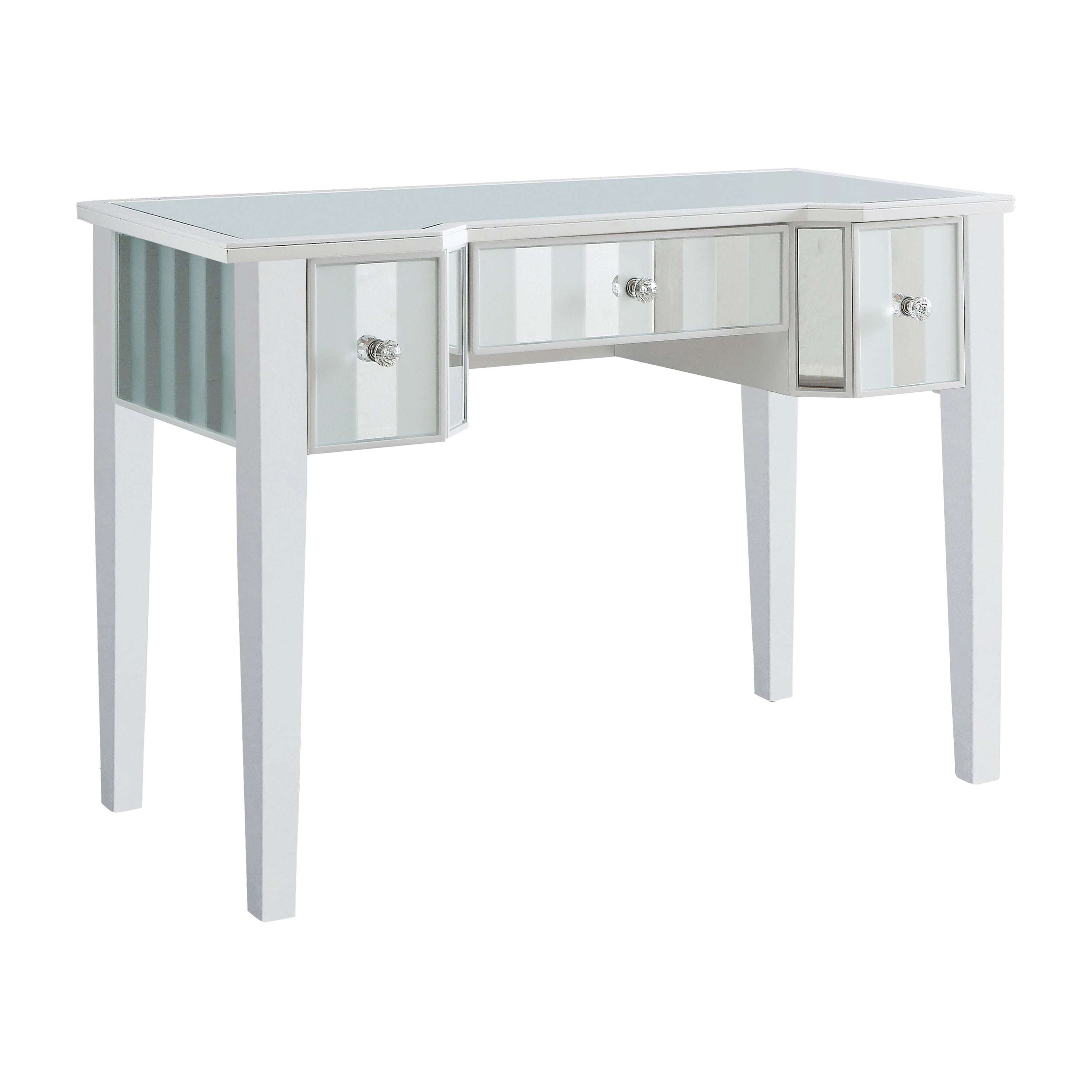 Furniture of America Aleana Modern 3-Piece Mirrored Vanity Set, White