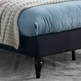 thumbnail image 3 of Noble House Liyam Queen-Sized Fabric Fully-Upholstered Traditional Bedframe, Black, 3 of 9