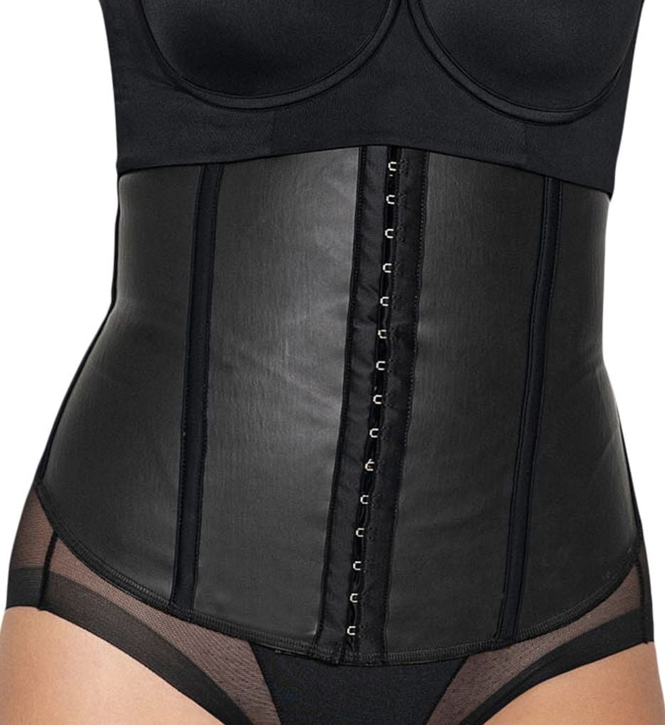 Women's Leonisa 015791 Instantly Slimmer Latex Waist Cincher (Black M