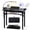 Black Wave Pattern, variant on Advwin Folding Manicure Nail Table w/ Dust Collector, LED Lamp, Wrist Cushion, Carrying Case & Rolling Wheels, Portable Nail Tech Desk Mobile Nail Workstation, White Marble