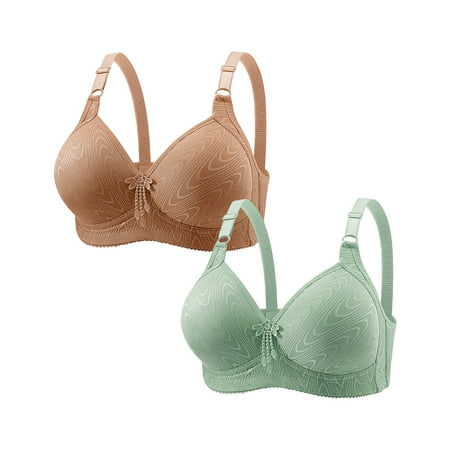 HCURIBAD Clearance! Bras for Women No Underwire Adjustable Bras Full Coverage Support Bralette Plus Size Everyday Bra Pack Of 2 Wireless Bras  Push up Bra  Backless Bra  Bras for Women Coffee L