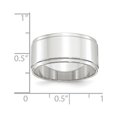 thumbnail image 3 of Auriga 14k White Gold 10mm Flat with Step Edge Men's Wedding Band Size- 9, 3 of 5