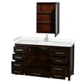 thumbnail image 2 of Wyndham Collection Sheffield 60" Wood Single Bathroom Vanity in Chrome/Espresso, 2 of 3