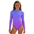 thumbnail image 1 of Swimsuit for Girls, Long Sleeve One Piece Rashguard, Solid Color Beach Vacation Swimsuit for Kids 2-13 Years, 1 of 7