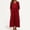 *Red, variant on ClodeEU Women's V Neck 3/4 Sleeve Linen Blend Maxi Dress,Casual Loose Sundress with Pockets Green,Women's Plus L