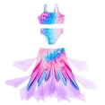 thumbnail image 5 of Shadoumai Girls Glitter Mesh 3 Piece Bikini For Girls Beachwear With Comfort Fit And Flowy Skirt, 5 of 8