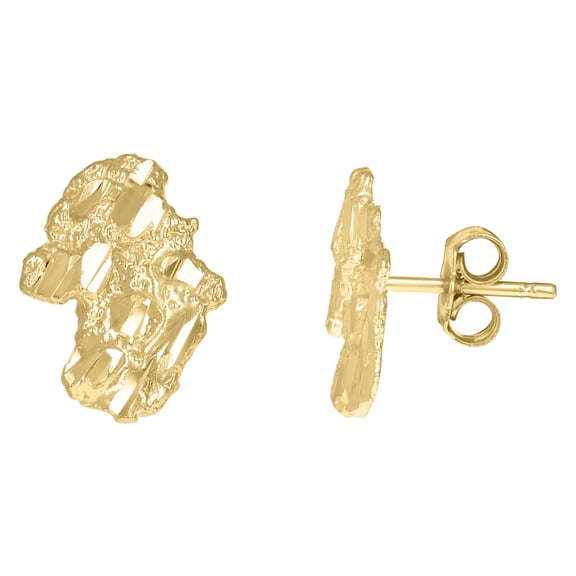 10k Yellow Gold Unisex Nugget Stud Earrings