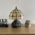 thumbnail image 4 of Tiffany Mini Table Lamp Gold Stained Glass Crystal Beans Included LED Bulb Dragonfly Base for Living Room Dining Room Bedroom Bedside 12'H*8"W, 4 of 5