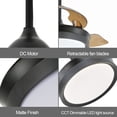 thumbnail image 5 of Cusp Barn  Modern 36 Inch Retractable Ceiling Fan with Lights and Remote 6 Speeds Silent DC Motor LED Light Fixture for Bedroom Black Painted, 5 of 5