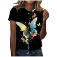 thumbnail image 1 of TSADFHJI Hauts Peplum pour Femmes Imprimé Scintillant Col Rond Manches Courtes T-Shirt L Bronze, 1 of 4