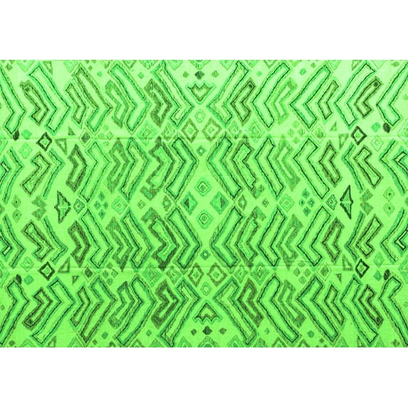 Ahgly Company Indoor Rectangle Abstract Green Modern Area Rugs, 3' x 5'