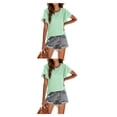 thumbnail image 3 of Minnieouse Camiseta de mujer con volantes de Color sólido cuello estética linda blusa suelta fiesta noche Club verano Top niñas ropa Type24 NO24, 3 of 6