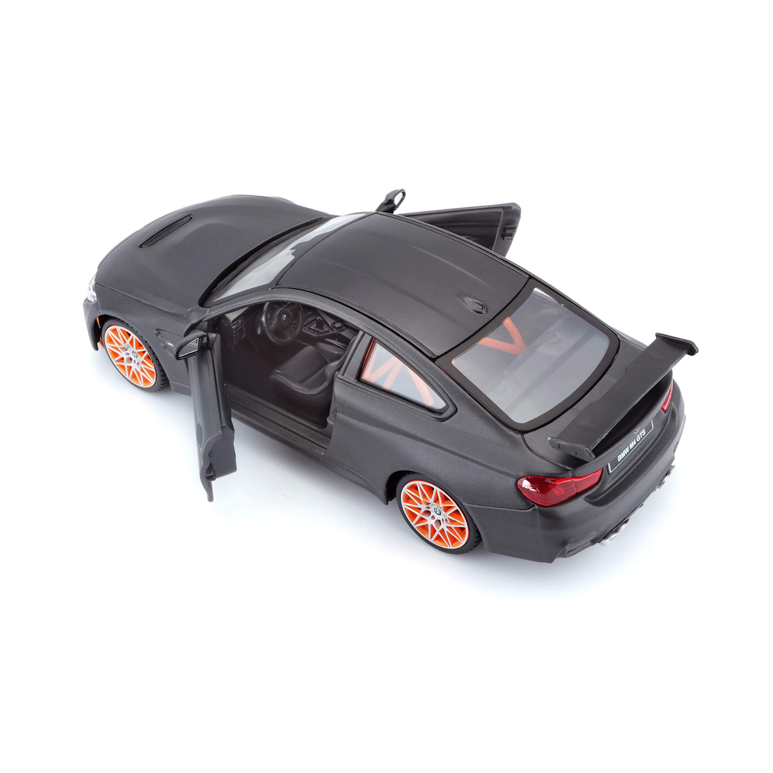 BMW M4 GTS Orange with Carbon Top and Orange Wheels 1/24 Diecast Model Car by Maisto