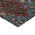 thumbnail image 4 of HomeRoots 597681 5 x 8 ft. Denim Blue Brick Red & Brown Oriental Washable Indoor & Outdoor Rectangle Traditional Area Rug, 4 of 5