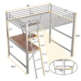 thumbnail image 4 of Harper & Bright Designs Metal Full Size Loft Bed with Desk for Kids Teens, Hight Full Loft Bed Frame with Small Shelf, Silver, 4 of 8