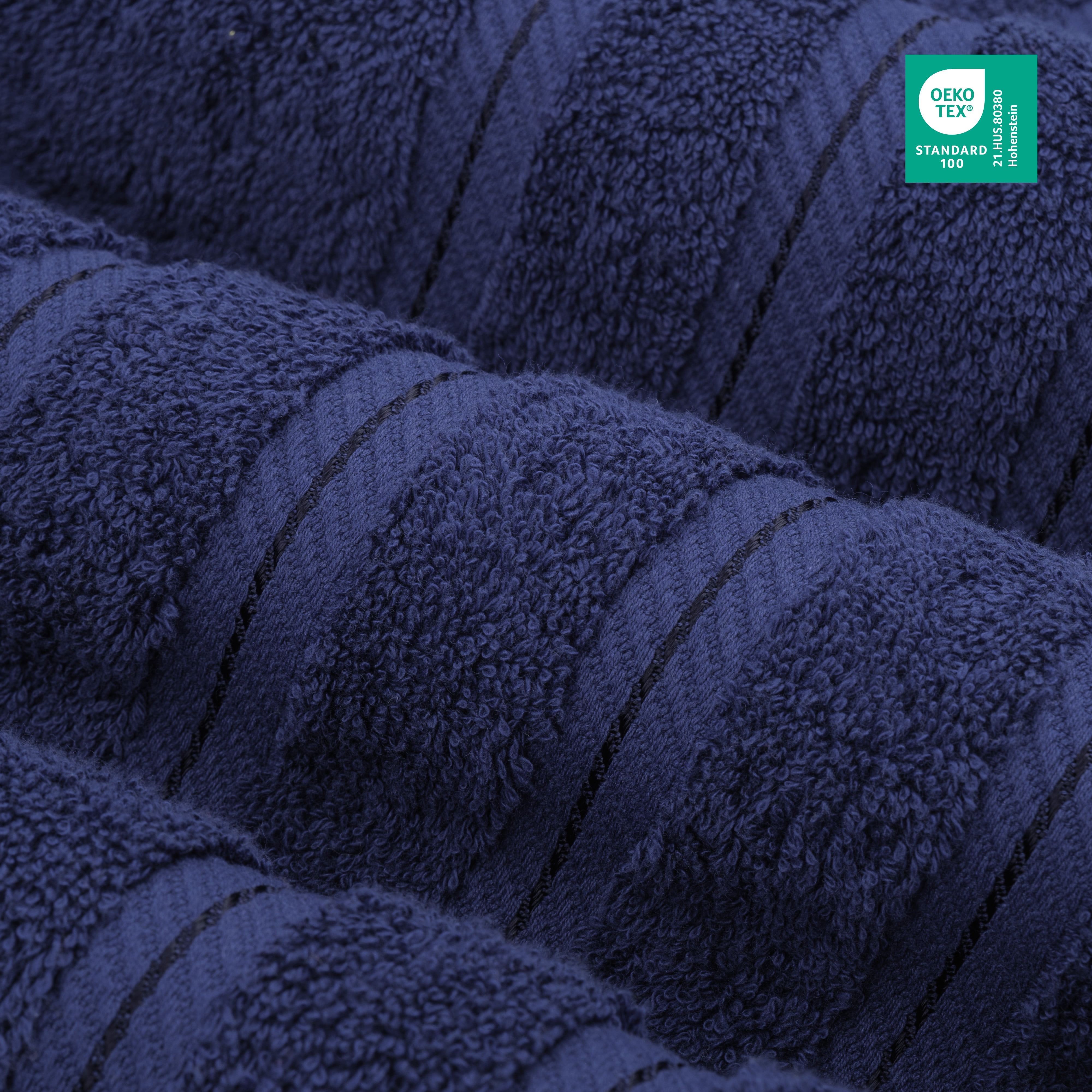 American Soft Linen Luxury Turkish Hand Towel Set, 100% Cotton 4 Piece Hand Face Towels for Bathroom and Kitchen, Navy Blue