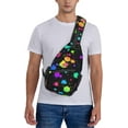 thumbnail image 6 of Glow in Dark Splatter Neon Rainbow Pattern Sling Bag Crossbody Hiking Travel Chest Bags Backpack Shoulder Daypack for Women Men, 6 of 7