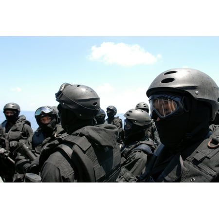 LAMINATED POSTER Members of a Brunei Special Forces unit wait to begin a visit, board, search and seizure exercise on Poster Print 24 x