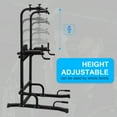 thumbnail image 7 of Multi-Function Black Height-Adjustable Strength Training Power Tower Home Gym Fitness, 7 of 7