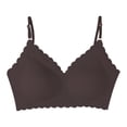 thumbnail image 5 of Nilvkv Front Closure Bras for Women, Wireless Bras for Women, Solid Mesh Trim Front Close Everyday Intimate Brown 32AB, 5 of 6
