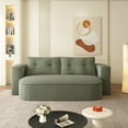 thumbnail image 3 of 78.7" Futon Sofa Bed, 2-in-1 Foldable Sleeper Sofa, Convertible Floor Couch with Pillows, Corduroy Couch, Multi Functional Blanket, Upholstered Boneless Couches for Living Room, Forest Green, 3 of 9