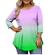 thumbnail image 1 of Camiseta de Cuello Redondo de Manga 3/4 de Impresión Casual para las Mujeres Camiseta de Cuello Redondo de Manga Larga de Tamaño Grande para las Mujeres, 1 of 6