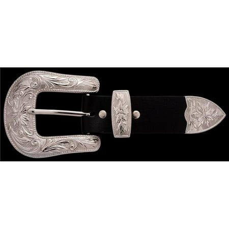 - 3D Belt DBK950 1.50 in. Filigree Nickel Buckle Set - 3 Piece