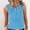 Blue, variant on Njoeus Lace Tank Tops for Women Summer Casual Loose Tunic Top Ladies Sleeveless Office Work Shirts Elegant Pom Dressy Blouses S-XL