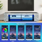 Hommpa LED TV Stand TV Cabinet for TVs up to 65 with Side Bookshelf and 4 Open Shelves Modern Television Media Console Entertainment Center