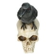 thumbnail image 3 of Myth and Legends Black Odin Raven Crow Perching On Skull Decorative Figurine, 3 of 9