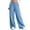 Blue, variant on Annhoo Boys Girls Wide Leg Sweatpants Spring High Elastic Waisted Loose Kids Pants with Pockets Fashion Clothes