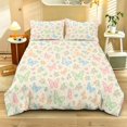 thumbnail image 2 of ZIATUBLES Pastel Butterfly Floral Print Twin Size Duvet Cover Set, 3 Pieces Soft Cozy Bedding, 1 Duvet Cover & 2 Pillowcases, Easy Care Lightweight Bedding for All Season, Chic Modern Decor, 2 of 8