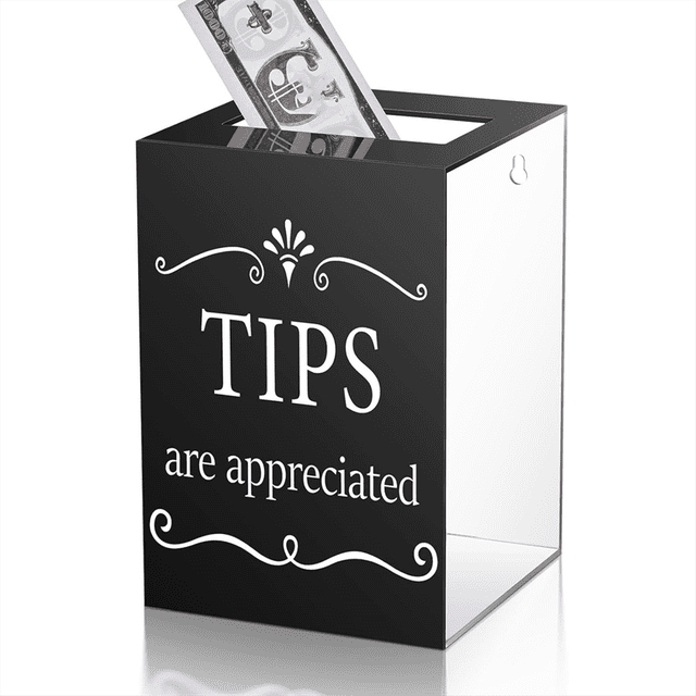 Acrylic Tips Jar for Restaurant Donation Suggestion Box Collection Donation Money Storage Container Raffle Cash Box